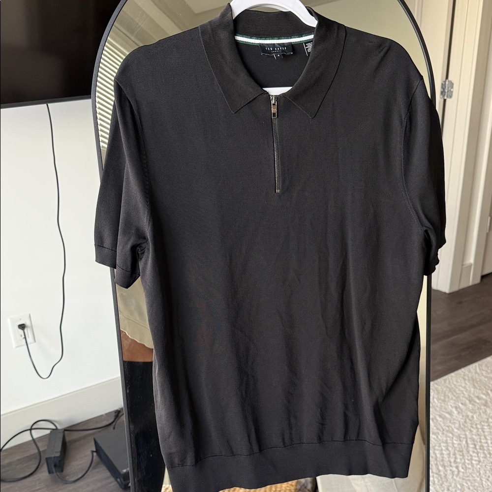 Ted Baker Black Zip Polo Shirt